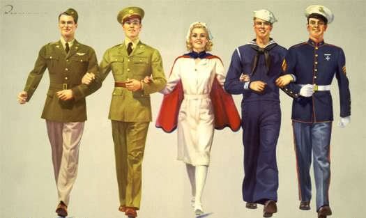 service men and women from every brand of american military